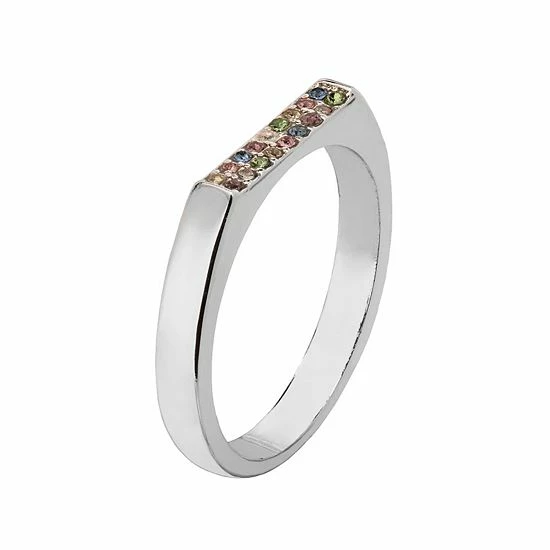 LC Lauren Conrad Rainbow Nickel Free Pave Ring 2 LC Lauren Conrad Rainbow Nickel Free Pave Ring - Image 2
