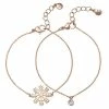 LC Lauren Conrad Snowflake Bracelet Set Silver Tone