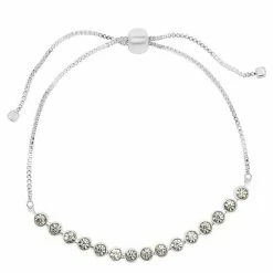 LC Lauren Conrad Silver Tone Crystal Adjustable Chain Tennis Bracelet