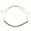 LC Lauren Conrad Gold Tone Green Crystal Adjustable Chain Tennis Bracelet