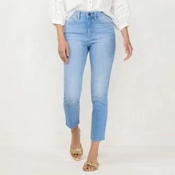 Women's LC Lauren Conrad Raw-Hem High-Waisted Skinny Ankle Jeans Chadwick Green -LC Lauren Conrad Shop unnamed file 307