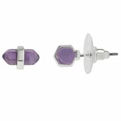 LC Lauren Conrad Semi Stone Post Earrings Purple -LC Lauren Conrad Shop unnamed file 3073