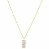 LC Lauren Conrad Gold Tone Crystal Gemini Enamel Rectangular Pendant Necklace