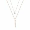 LC Lauren Conrad Dual Strand Cubic Zirconia & Stick Pendant Necklace