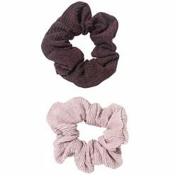 LC Lauren Conrad Light And Dark Purple Mixed Textures Scrunchie Set