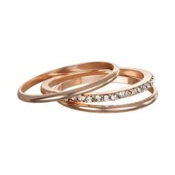 LC Lauren Conrad 3-piece Pave Band Midi Ring Set Silver Tone -LC Lauren Conrad Shop unnamed file 3106