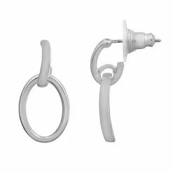 LC Lauren Conrad Nickel Free Drop Hoop Earrings