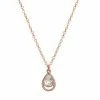 LC Lauren Conrad Rose Gold Tone Simulated Crystal Teardrop Nickel Free Pendant Necklace