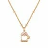 LC Lauren Conrad Gold Tone Enamel Hot Cocoa Outline Nickel Free Pendant Necklace