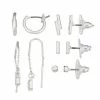 LC Lauren Conrad Stud, Huggie Hoop & Threader Earring Set Silver Tone