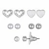 LC Lauren Conrad Heart & Ball Stud Earring Set