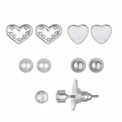LC Lauren Conrad Heart & Ball Stud Earring Set