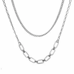 LC Lauren Conrad Nickel Free Two Row Paperclip Chain Necklace