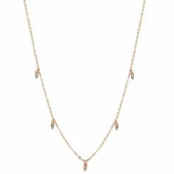 LC Lauren Conrad Rose Gold Tone Crystal Dainty Shaky Charm Necklace
