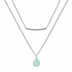 LC Lauren Conrad Multistrand Bead & Curved Bar Necklace Gray Blue -LC Lauren Conrad Shop unnamed file 3165