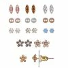 LC Lauren Conrad Flower & Marquis Nickel Free Stud Earring Set