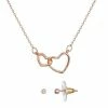 LC Lauren Conrad Interlocked Hearts Necklace & Earrings Set