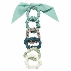 LC Lauren Conrad Teal Multi Skinny Scrunchie Set