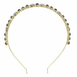 LC Lauren Conrad Gold Tone Purple Round Stone Embellished Headband