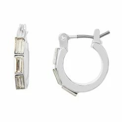 LC Lauren Conrad Crystal Baguette Huggie Earrings Gold Tone Pink -LC Lauren Conrad Shop unnamed file 3204