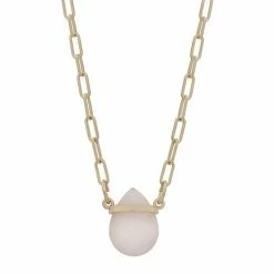 LC Lauren Conrad Gold Tone Quartz Teardrop Pendant Necklace Pink -LC Lauren Conrad Shop unnamed file 3230