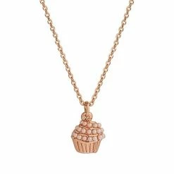 LC Lauren Conrad Rose Gold Tone Simulated Pearl Cupcake Nickel Free Pendant Necklace