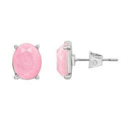 LC Lauren Conrad Silver Tone Oval Nickel Free Stud Earrings