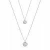 LC Lauren Conrad Silver Tone Two-Row Coin Necklace