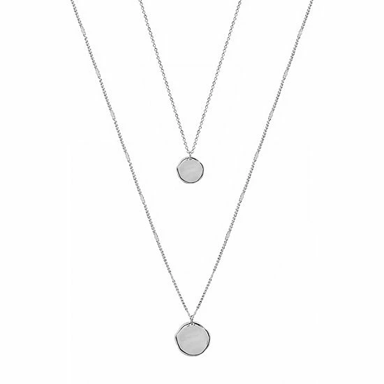 LC Lauren Conrad Silver Tone Two-Row Coin Necklace 1 LC Lauren Conrad Silver Tone Two-Row Coin Necklace
