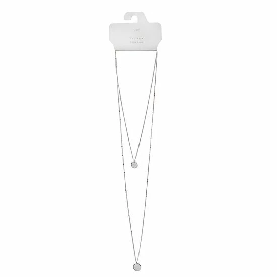 LC Lauren Conrad Silver Tone Two-Row Coin Necklace 2 LC Lauren Conrad Silver Tone Two-Row Coin Necklace - Image 2