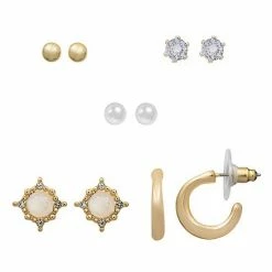LC Lauren Conrad Starburst, Stud & Hoop Earring Set