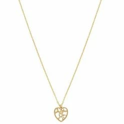 LC Lauren Conrad Pearl Accent Floral Cutout Heart Pendant Necklace