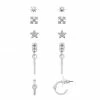 LC Lauren Conrad Silver Tone Simulated Opal Stud & Hoop Earring Set