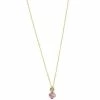 LC Lauren Conrad Gold Tone Pink Crystal Pendant Necklace