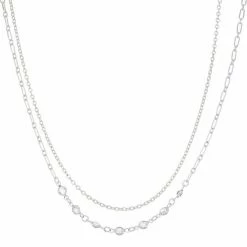 LC Lauren Conrad Double Row Chain Necklace Gold Tone