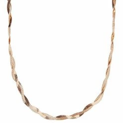 LC Lauren Conrad Rose Gold Tone 2 Strand Twisted Snake Chain Necklace