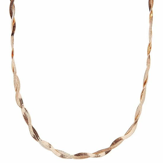 LC Lauren Conrad Rose Gold Tone 2 Strand Twisted Snake Chain Necklace 1 LC Lauren Conrad Rose Gold Tone 2 Strand Twisted Snake Chain Necklace
