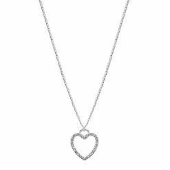 LC Lauren Conrad Large Pave Open Heart Necklace