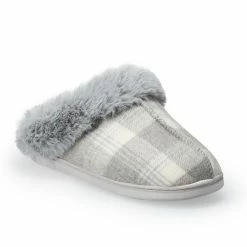 LC Lauren Conrad Women's Faux Fur Plaid Clog Slippers Pink -LC Lauren Conrad Shop unnamed file 332