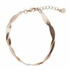 LC Lauren Conrad Rose Gold Tone 2 Strand Flat Snack Chain Twisted Bracelet