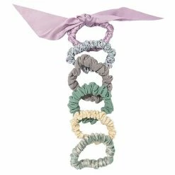 Women's LC Lauren Conrad Teal Purple Multi Floral Skinny Scrunchie 6 Pack