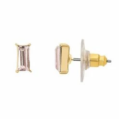 LC Lauren Conrad Gold Tone Pink Crystal Baguette Stud Earrings -LC Lauren Conrad Shop unnamed file 3357