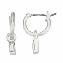 LC Lauren Conrad Baguette Mini Hoop Earrings Silver Tone -LC Lauren Conrad Shop unnamed file 3366