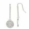 LC Lauren Conrad Pave Disc Drop Earrings Silver Tone