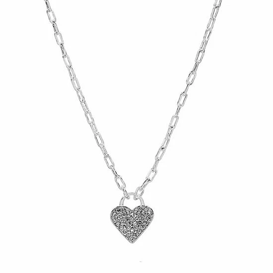 LC Lauren Conrad Pave Heart Lock Nickel Free Pendant Necklace 1 LC Lauren Conrad Pave Heart Lock Nickel Free Pendant Necklace