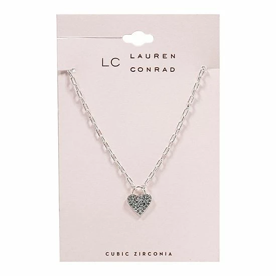 LC Lauren Conrad Pave Heart Lock Nickel Free Pendant Necklace 2 LC Lauren Conrad Pave Heart Lock Nickel Free Pendant Necklace - Image 2