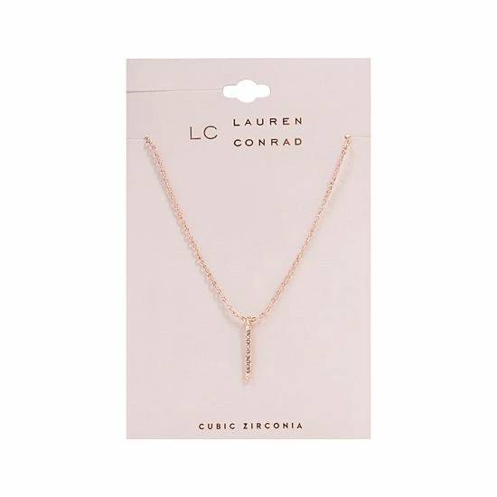 LC Lauren Conrad Rose Gold Tone Pave Stick Nickel Free Pendant Necklace 2 LC Lauren Conrad Rose Gold Tone Pave Stick Nickel Free Pendant Necklace - Image 2