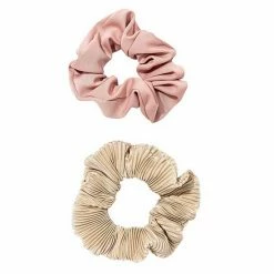 LC Lauren Conrad Pink And Cream Accordion Scrunchie Set
