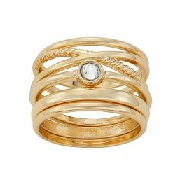 LC Lauren Conrad 5-pk. Ring Set Gold Tone