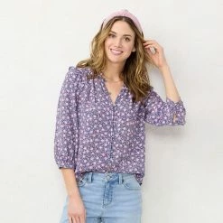 Women's LC Lauren Conrad Ruffle Blouse White Bouquet -LC Lauren Conrad Shop unnamed file 343